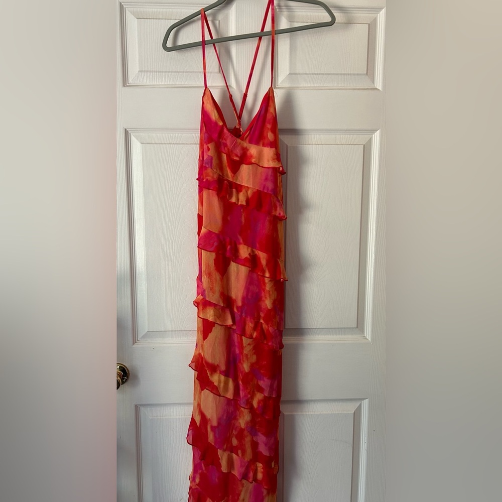 Red and Orange Layered Dress